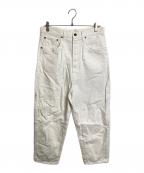 H BEAUTY&YOUTHエイチ ビューティー&ユース）の古着「WHITE DENIM 5P PANTS ワイドデニム」｜ホワイト