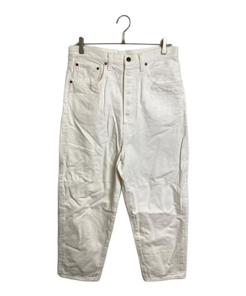 H BEAUTY&YOUTH（エイチ ビューティー&ユース）H BEAUTY&YOUTH (エイチ ビューティー&ユース) WHITE DENIM 5P PANTS ワイドデニム ホワイト サイズ:Mの古着・服飾アイテム