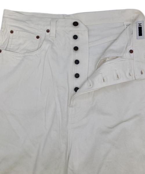 H BEAUTY&YOUTH（エイチ ビューティー&ユース）H BEAUTY&YOUTH (エイチ ビューティー&ユース) WHITE DENIM 5P PANTS ワイドデニム ホワイト サイズ:Mの古着・服飾アイテム