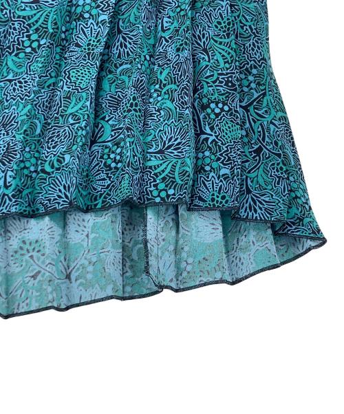 DRAWER（ドゥロワー）DRAWER (ドゥロワー) ジョーゼットプリントプリーツスカート 6524-299-1436 グリーン サイズ:36の古着・服飾アイテム