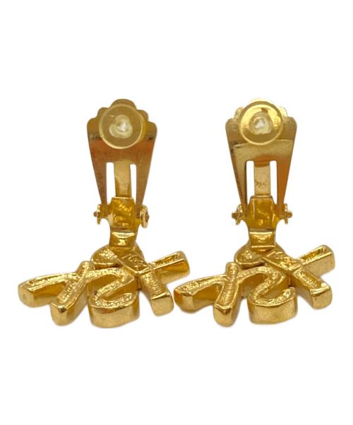 Yves Saint Laurent（イヴサンローラン）Yves Saint Laurent (イヴサンローラン) YSLロゴハートイヤリング ゴールドの古着・服飾アイテム