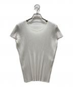 PLEATS PLEASEプリーツプリーズ）の古着「フレンチスリーブブラウス」｜ホワイト