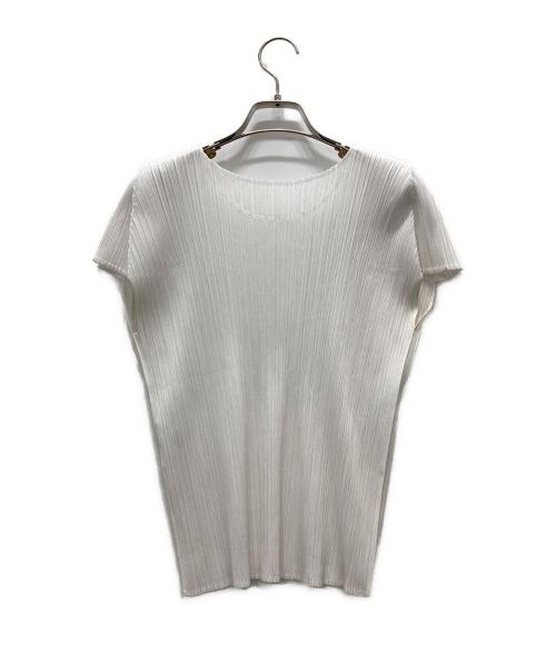 PLEATS PLEASE（プリーツプリーズ）PLEATS PLEASE (プリーツプリーズ) フレンチスリーブブラウス ホワイト サイズ:3の古着・服飾アイテム