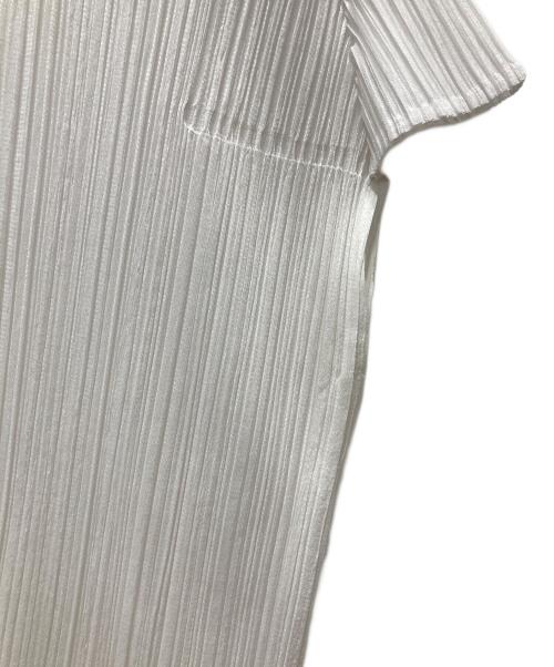 PLEATS PLEASE（プリーツプリーズ）PLEATS PLEASE (プリーツプリーズ) フレンチスリーブブラウス ホワイト サイズ:3の古着・服飾アイテム