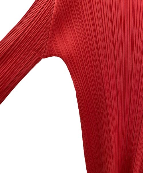 PLEATS PLEASE（プリーツプリーズ）PLEATS PLEASE (プリーツプリーズ) プリーツワンピース レッド サイズ:3の古着・服飾アイテム