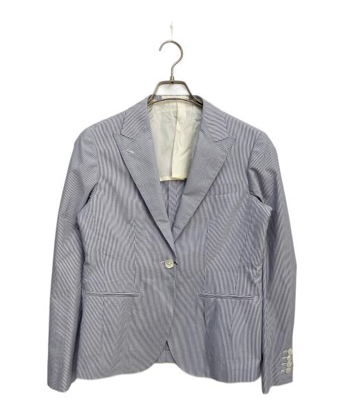 RING JACKET（リングジャケット）RING JACKET (リングジャケット) コットンシルク1Bジャケット ブルー サイズ:40の古着・服飾アイテム