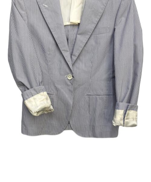 RING JACKET（リングジャケット）RING JACKET (リングジャケット) コットンシルク1Bジャケット ブルー サイズ:40の古着・服飾アイテム