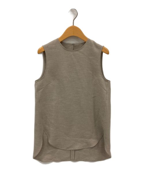 Whim Gazette（ウィムガゼット）Whim Gazette (ウィムガゼット) オックスノースリブラウス ベージュ サイズ:Fの古着・服飾アイテム