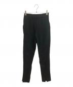 YORIヨリ）の古着「ぬくぬくフロントスリットレギパン」｜ブラック