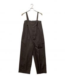 Spick and Span（スピック＆スパン）の古着「ストライプベアオールインワン」｜ブラウン