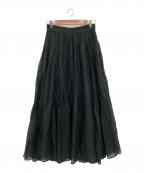 MARILYN MOONマリリンムーン）の古着「TUCK TECHNIQUE SHEER COTTON SKIRT」｜ブラック