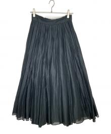 MARILYN MOON（マリリンムーン）の古着「TUCK TECHNIQUE SHEER COTTON SKIRT」｜ブラック