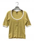 courregesクレージュ）の古着「Holistic Contrast T-Shirt」｜イエロー