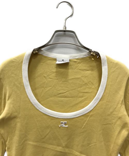 courreges（クレージュ）courreges (クレージュ) Holistic Contrast T-Shirt イエロー サイズ:Sの古着・服飾アイテム