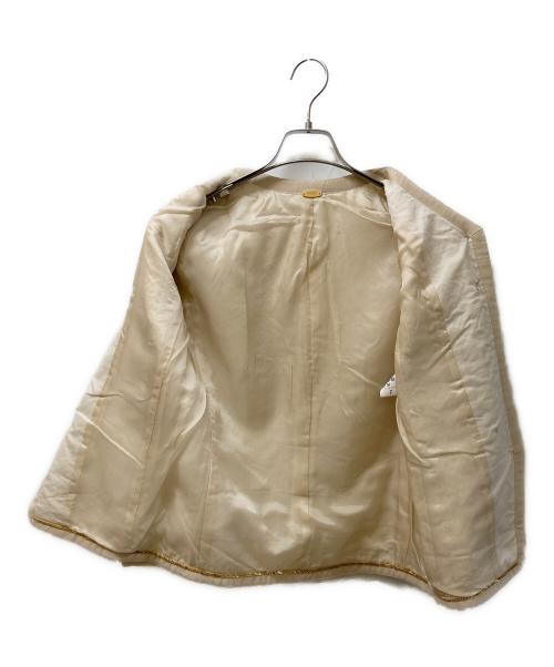 MUSE de Deuxieme Classe（ミューズ ドゥーズィエム クラス）MUSE de Deuxieme Classe (ミューズ ドゥーズィエム クラス) tweed Vネックジャケット ベージュ サイズ:Freeの古着・服飾アイテム