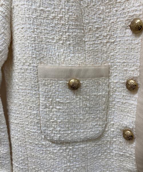 MUSE de Deuxieme Classe（ミューズ ドゥーズィエム クラス）MUSE de Deuxieme Classe (ミューズ ドゥーズィエム クラス) tweed Vネックジャケット ベージュ サイズ:Freeの古着・服飾アイテム