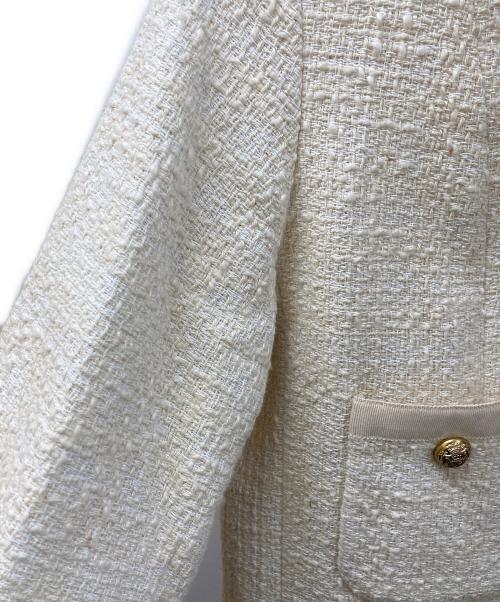 MUSE de Deuxieme Classe（ミューズ ドゥーズィエム クラス）MUSE de Deuxieme Classe (ミューズ ドゥーズィエム クラス) tweed Vネックジャケット ベージュ サイズ:Freeの古着・服飾アイテム