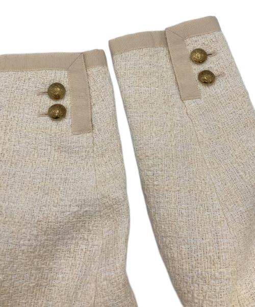 MUSE de Deuxieme Classe（ミューズ ドゥーズィエム クラス）MUSE de Deuxieme Classe (ミューズ ドゥーズィエム クラス) tweed Vネックジャケット ベージュ サイズ:Freeの古着・服飾アイテム