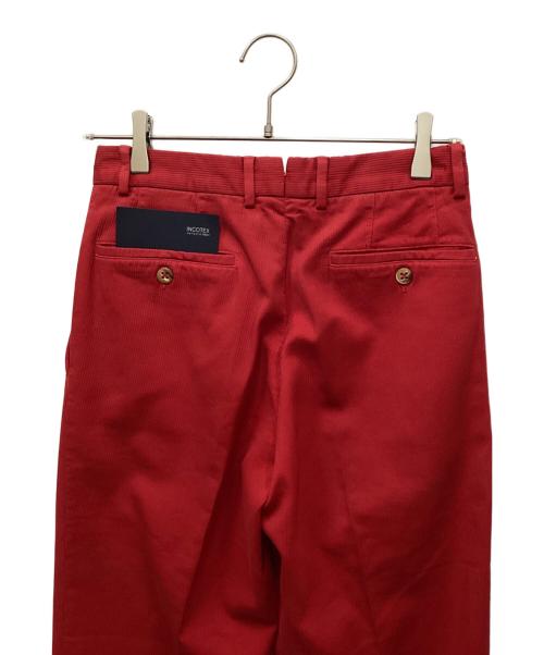 INCOTEX（インコテックス）INCOTEX (インコテックス) BEAMS F (ビームスエフ) ストライプパンツ レッド サイズ:42の古着・服飾アイテム