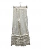 Bibiy.ビビィ）の古着「レースコットンフリルパンツ」｜ホワイト