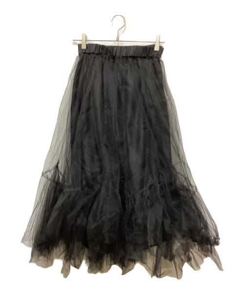 CADUNE（カデュネ）CADUNE (カデュネ) ラメワンピ×チュールスカートセット グレー×ブラック サイズ:38の古着・服飾アイテム