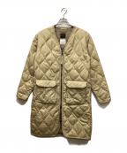 TAIONタイオン）の古着「ミリタリー Vネックジップ ダウンコート」｜ベージュ