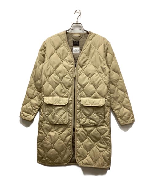 TAION（タイオン）TAION (タイオン) ミリタリー Vネックジップ ダウンコート ベージュ サイズ:XSの古着・服飾アイテム