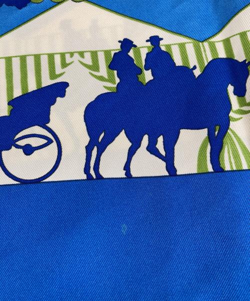 HERMES（エルメス）HERMES (エルメス) スカーフ ブルー×ホワイトの古着・服飾アイテム