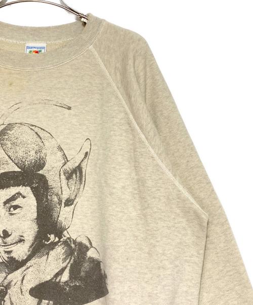 SAINT MICHAEL（セントマイケル）SAINT MICHAEL (セントマイケル) KN CREW SWEAT/ NORIDA-/GRAY アイボリー サイズ:Lの古着・服飾アイテム