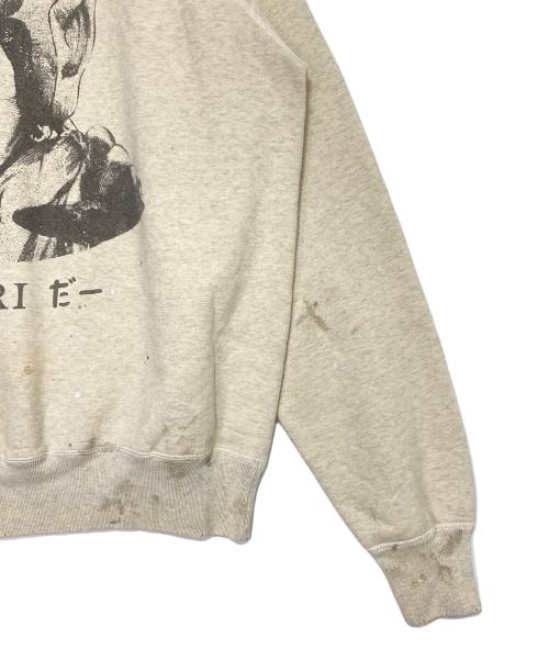 SAINT MICHAEL（セントマイケル）SAINT MICHAEL (セントマイケル) KN CREW SWEAT/ NORIDA-/GRAY アイボリー サイズ:Lの古着・服飾アイテム