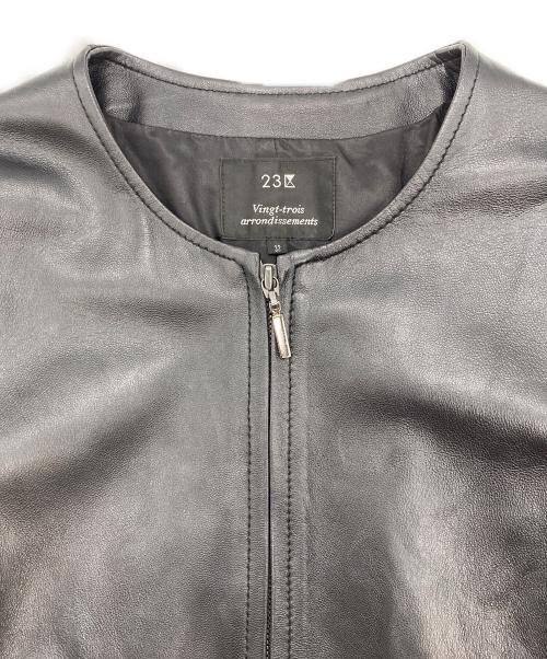 23区（ニジュウサンク）23区 (ニジュウサンク) ラムレザージャケット ブラック サイズ:32の古着・服飾アイテム