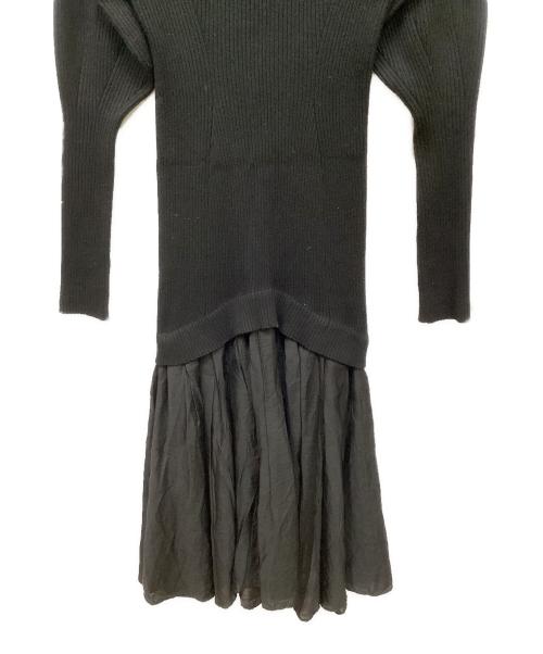 Snidel（スナイデル）Snidel (スナイデル) オーガンスカートドッキングニットワンピ ブラック サイズ:Freeの古着・服飾アイテム