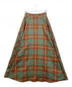 Ameriアメリ）の古着「EVELYN CHECK FLARE SKIRT」｜グリーン×ブラウン