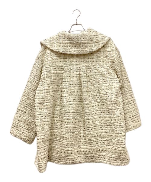 CHESTY（チェスティ）CHESTY (チェスティ) ツイードビッグカラーコート アイボリー サイズ:０の古着・服飾アイテム
