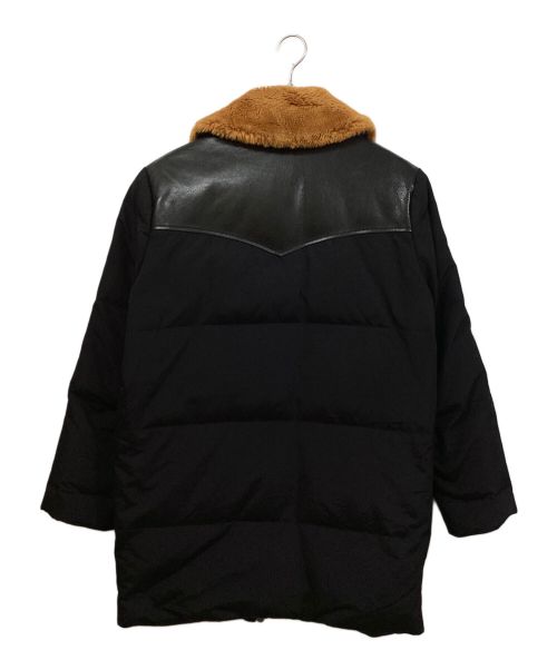 Maison Margiela（メゾンマルジェラ）Maison Margiela (メゾンマルジェラ) レザー切替ファーダウンコート ブラック サイズ:46の古着・服飾アイテム