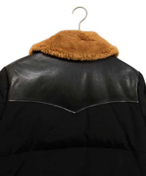 Maison Margiela（メゾンマルジェラ）Maison Margiela (メゾンマルジェラ) レザー切替ファーダウンコート ブラック サイズ:46の古着・服飾アイテム