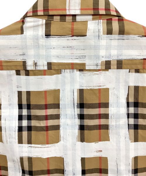 BURBERRY（バーバリー）BURBERRY (バーバリー) ペイントデザインノヴァチェックシャツ ブラウン サイズ:Lの古着・服飾アイテム