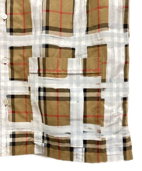 BURBERRY（バーバリー）BURBERRY (バーバリー) ペイントデザインノヴァチェックシャツ ブラウン サイズ:Lの古着・服飾アイテム