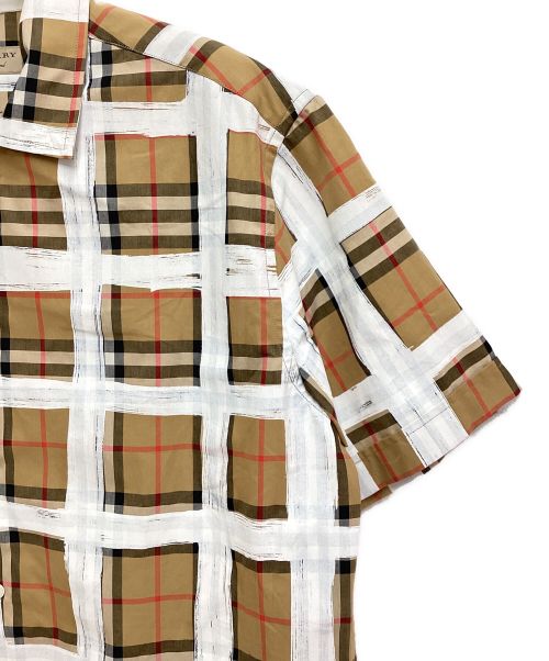 BURBERRY（バーバリー）BURBERRY (バーバリー) ペイントデザインノヴァチェックシャツ ブラウン サイズ:Lの古着・服飾アイテム