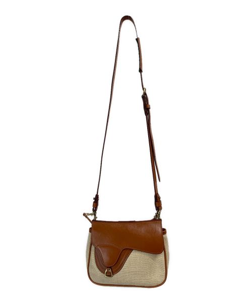 ITAGAKI（イタガキ）ITAGAKI (イタガキ) サドルショルダーバッグ ブラウン×ホワイトの古着・服飾アイテム