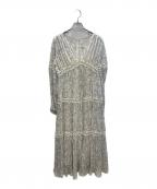 HER LIP TOハーリップトゥ）の古着「Monotone Floral Pleated Dress」｜アイボリー