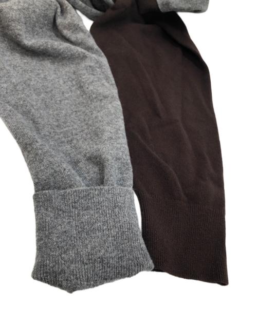 KOLOR（カラー）KOLOR (カラー) コンビネーション Vネックニット グレー×ブラウン サイズ:SIZE 3の古着・服飾アイテム