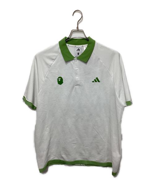 adidas（アディダス）adidas (アディダス) ポロシャツ ホワイト サイズ:4XLの古着・服飾アイテム