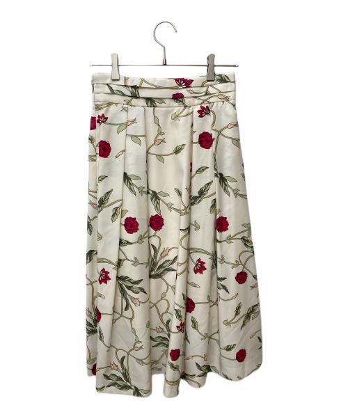 BALLSEY（ボールジィ）BALLSEY (ボールジィ) フラワープリントスカート 11-05-81-05033-HN ホワイト サイズ:34 未使用品の古着・服飾アイテム