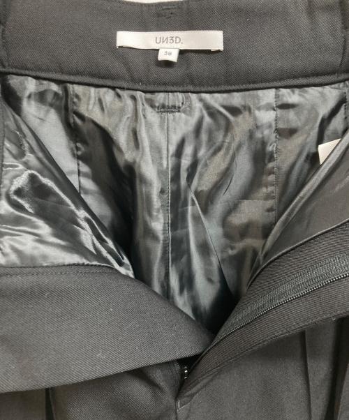 UN3D.（アンスリード）UN3D. (アンスリード) フロントパーツワイドパンツ ブラック サイズ:38の古着・服飾アイテム