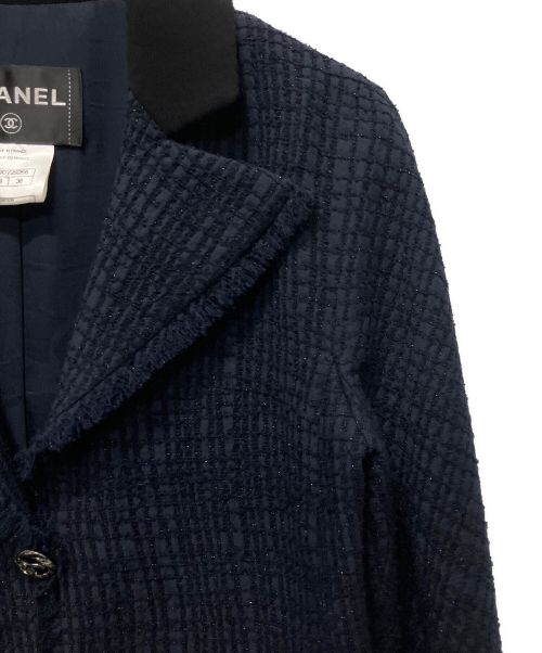 CHANEL（シャネル）CHANEL (シャネル) ラメツイードジャケット ネイビー サイズ:38の古着・服飾アイテム