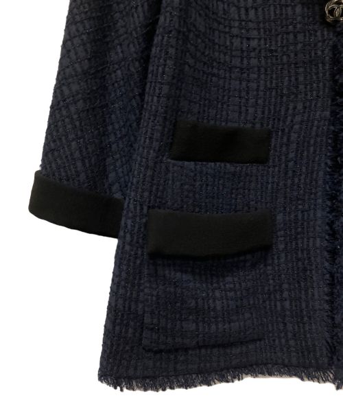 CHANEL（シャネル）CHANEL (シャネル) ラメツイードジャケット ネイビー サイズ:38の古着・服飾アイテム