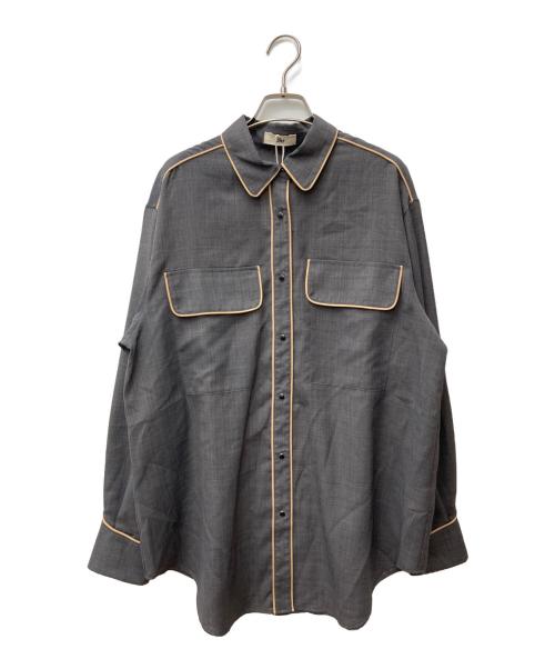 Uhr（ウーア）Uhr (ウーア) Sheer Western Shirt　24SSUhr-SH398 グレー サイズ:FREEの古着・服飾アイテム