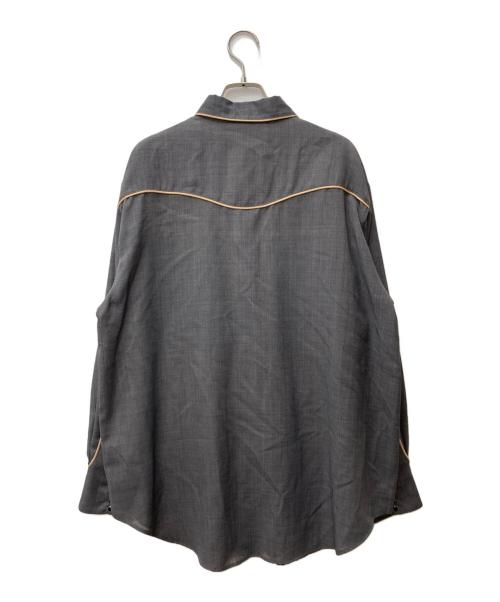 Uhr（ウーア）Uhr (ウーア) Sheer Western Shirt　24SSUhr-SH398 グレー サイズ:FREEの古着・服飾アイテム