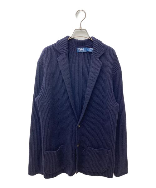 POLO RALPH LAUREN（ポロ・ラルフローレン）POLO RALPH LAUREN (ポロ・ラルフローレン) ウールブレンド ブレザー カーディガン ネイビー サイズ:Mの古着・服飾アイテム